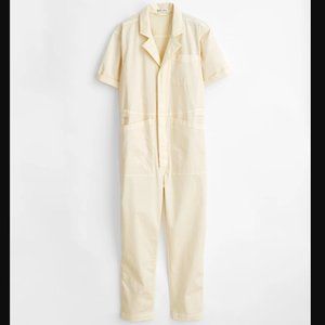 Alex Mill Standard Short Sleeve Jumpsuit (Like New, Oatmilk)